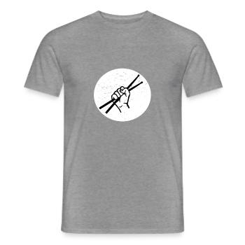 Percussioniste instrument de musique de percussion - T-shirt homme - graphite chiné - Devant - AI Model Male 178 light (178cm)