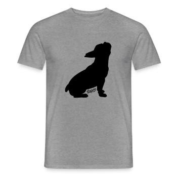 Lupus | Französische Bulldogge Heulend - Männer T-Shirt - Graphit meliert - Vorne - AI Model Male 178 light (178cm)