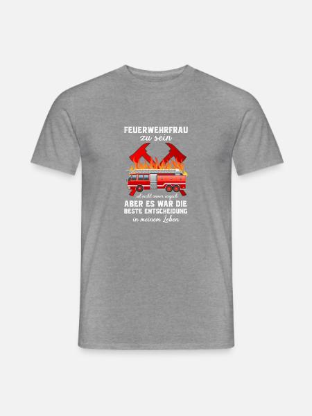 Feuerwehrfrau Shirt · Best Entscheidung · Geschen - Männer T-Shirt - Graphit meliert