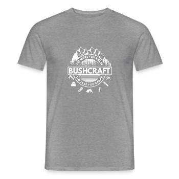 Wilderness bushcraft adventure nature backpack - Men's T-Shirt - graphite heather - Front - AI Model Male 178 light (178cm)