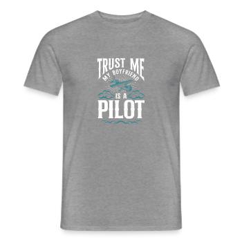 Airplane Pilot Boyfriend Vintage - Männer T-Shirt - Graphit meliert - Vorne - AI Model Male 178 light (178cm)