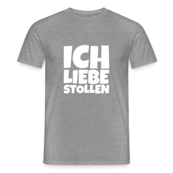 Stollen Weihnachten Essen - Männer T-Shirt - Graphit meliert - Vorne - AI Model Male 178 light (178cm)