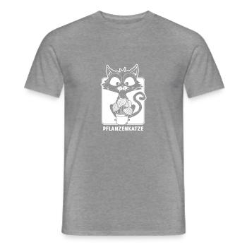 Pflanzenkatze Katze Dieffenbachia Katzen - Männer T-Shirt - Graphit meliert - Vorne - AI Model Male 178 light (178cm)