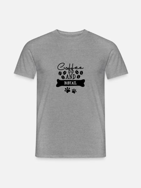 Café et bobtail - T-shirt homme - graphite chiné