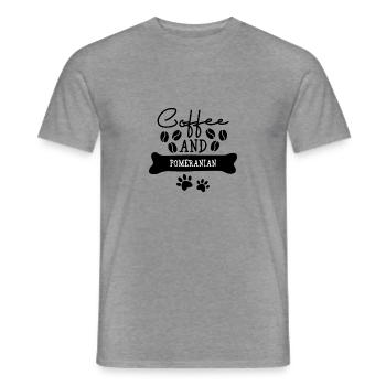 Café et poméranie - T-shirt homme - graphite chiné - Devant - AI Model Male 178 light (178cm)