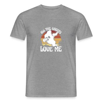 Les fantômes m’aiment - T-shirt homme - graphite chiné - Devant - AI Model Male 178 light (178cm)