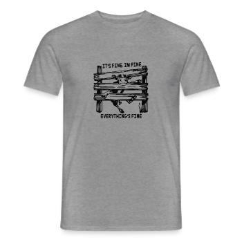 Its Fine Im Fine Everything Is Fine Cow - Men's T-Shirt - graphite heather - Front - AI Model Male 178 light (178cm)