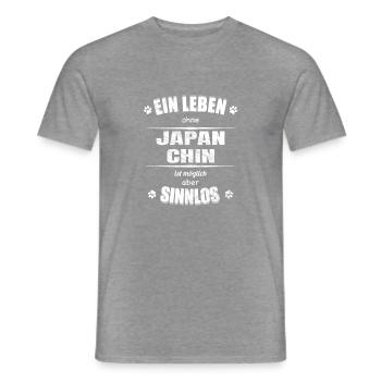Ein Leben ohne Hund ist Sinnlos - Japan Chin - Männer T-Shirt - Graphit meliert - Vorne - AI Model Male 178 light (178cm)