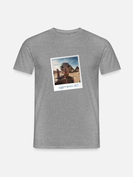 Alien Pyramide Verschwörung Sarkasmus - Männer T-Shirt - Graphit meliert