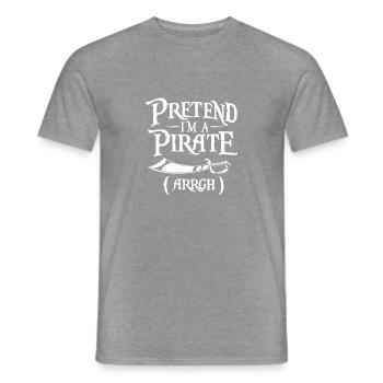 Faites semblant d’être un pirate Arrgh Boucanier Flibustier Freebooter - T-shirt homme - graphite chiné - Devant - AI Model Male 178 light (178cm)