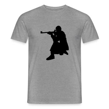 sniper - Männer T-Shirt - Graphit meliert - Vorne - AI Model Male 178 light (178cm)