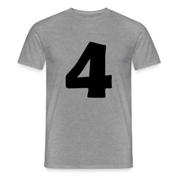 4 - Männer T-Shirt - Graphit meliert - Vorne - AI Model Male 178 light (178cm)