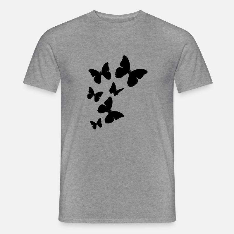 Schmetterlinge - Männer T-Shirt - Graphit meliert
