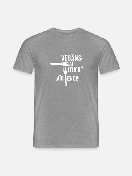 Vegan - T-Shirt - Vegetarier - Geschenk - Männer T-Shirt - Graphit meliert