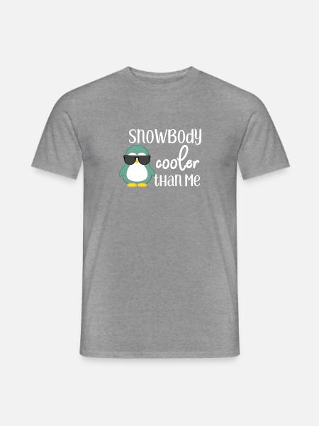 Pinguin - Schnee - Cool - Lustig - Sonnenbrille - Männer T-Shirt - Graphit meliert