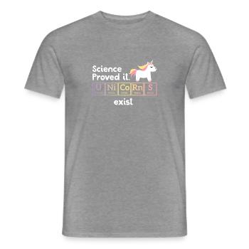 Funny Unicorn - Periodic Table - Gift - Men's T-Shirt - graphite heather - Front - AI Model Male 178 light (178cm)
