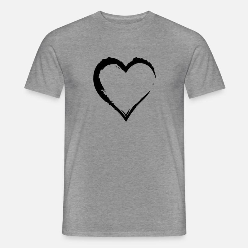 HEART - Männer T-Shirt - Graphit meliert
