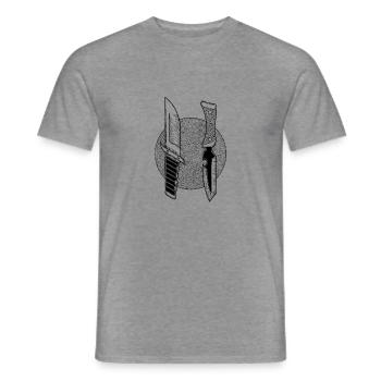 knifes - T-shirt homme - graphite chiné - Devant - AI Model Male 178 light (178cm)