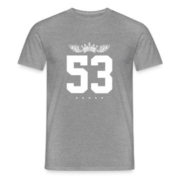 53 Number crown - Men's T-Shirt - graphite heather - Front - AI Model Male 178 light (178cm)