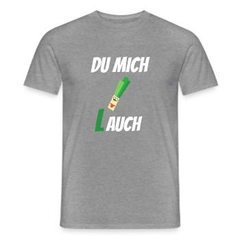 du mich lauch | Lauch Motiv | Du mich auch - Männer T-Shirt - Graphit meliert - Vorne - AI Model Male 178 light (178cm)