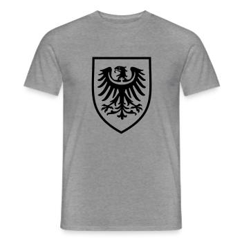schlesienwappen - Männer T-Shirt - Graphit meliert - Vorne - AI Model Male 178 light (178cm)