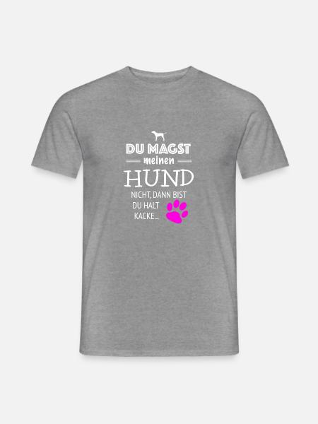 Hundeliebhaber gegen Nachbar - Männer T-Shirt - Graphit meliert