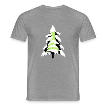 schnee kalt weihnachtsbaum tannenbaum tanne sterne - Männer T-Shirt - Graphit meliert - Vorne - AI Model Male 178 light (178cm)