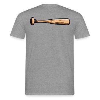 Baseball bat wood - Men's T-Shirt - graphite heather - Back - AI Model Male 178 light (178cm)