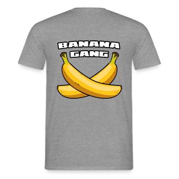 Banana Gang Motiv - Bananen Clique - Männer T-Shirt - Graphit meliert - Hinten - AI Model Male 178 light (178cm)