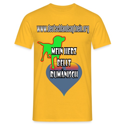 Herz bellt rumänisch - Männer T-Shirt