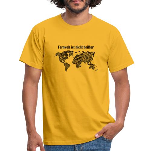 Logo in schwarz: Fernweh ist nicht heilbar - Männer T-Shirt