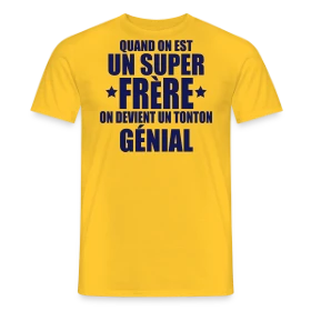 Maquette de T-shirt homme « T-shirt On Devient un Tonton Génial » à imprimer et personnaliser