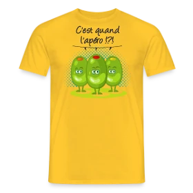 Maquette de T-shirt homme « T-shirt Apéro Time : L'heure Sacrée de la Détente » à imprimer et personnaliser