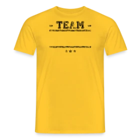 Maquette de T-shirt homme « T-shirt Équipe Personnalisée : Votre Team Ici » à imprimer et personnaliser