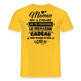 Maquette de T-shirt homme « Fête des Mères: Maman, Tu es Notre Plus Beau Cadeau » à imprimer et personnaliser