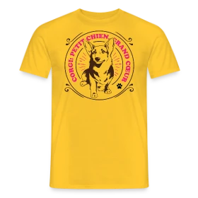 Maquette de T-shirt homme « Corgi Grand Cœur: Adorable T-shirt pour Amoureux des Chiens » à imprimer et personnaliser