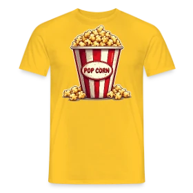 Maquette de T-shirt homme « T-shirt Enfant Popcorn - Costume Carnaval Amusant » à imprimer et personnaliser