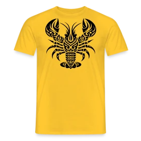 Maquette de T-shirt homme « Homard Tribal - Art Océanique » à imprimer et personnaliser