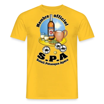 T-shirt homme avec motif Club S.P.A : Soleil, Pétanque, Apéro !