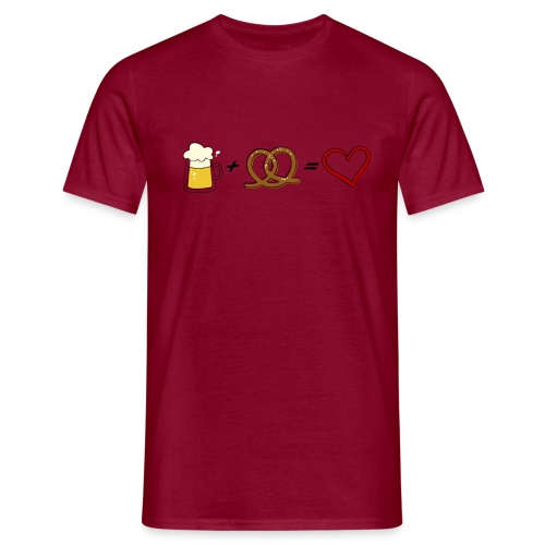 pretzel + beer = love - Men's T-Shirt