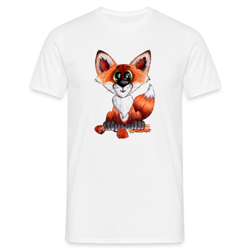llwynogyn - a little red fox - Miesten t-paita