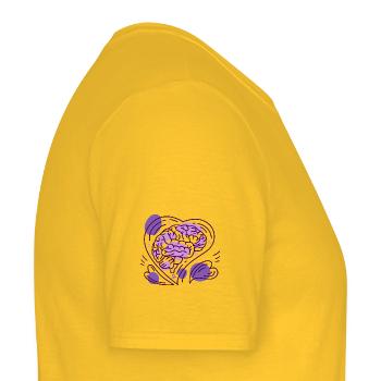 purple heart brain epilepsy awareness - Men's T-Shirt - yellow - Right - AI Model Male 178 dark (178cm)