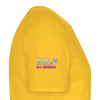 My body, my choice (Pink) - Men's T-Shirt - yellow - Right - AI Model Male 178 dark (178cm)