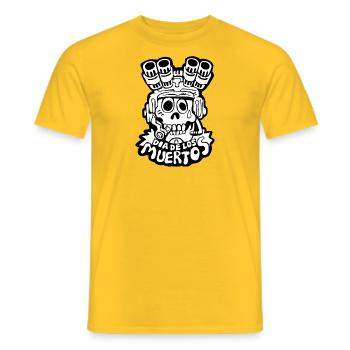 Dia de los Muertos - Tag der Toten BW Schädel - Männer T-Shirt - Gelb - Vorne - AI Model Male 178 dark (178cm)