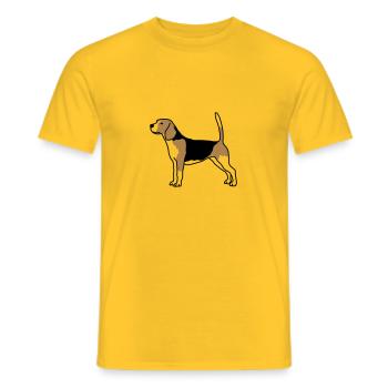 Pour les amoureux des chiens: Beagle - T-shirt homme - jaune - Devant - AI Model Male 178 dark (178cm)