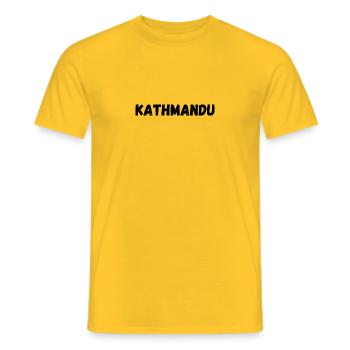 KATHMANDU - Nepal - Men's T-Shirt - yellow - Front - AI Model Male 178 dark (178cm)