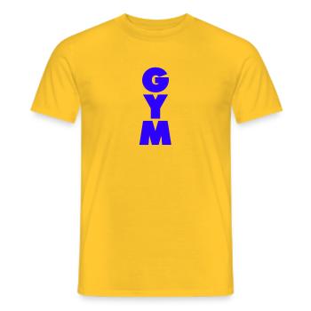 GYM Sport Training Bodybuilding Muskeln / blau - Männer T-Shirt - Gelb - Vorne - AI Model Male 178 dark (178cm)