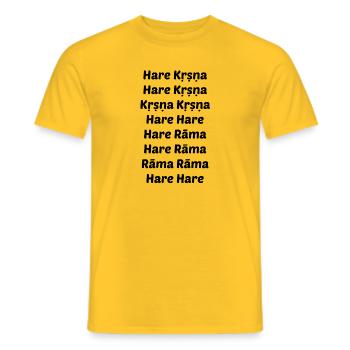 Hare Kishna - Maha Mantra - Männer T-Shirt - Gelb - Vorne - AI Model Male 178 dark (178cm)
