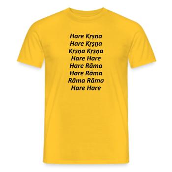Hare Krishna - Maha Mantra - Männer T-Shirt - Gelb - Vorne - AI Model Male 178 dark (178cm)