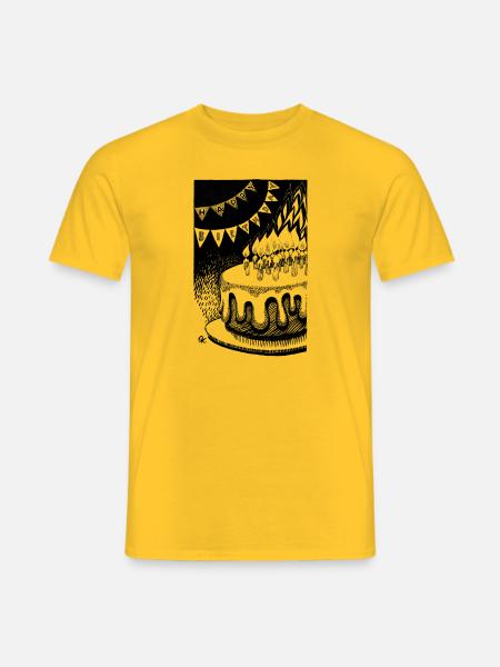 Birthday Cake Inktober Flame - Männer T-Shirt - Gelb